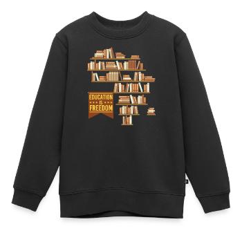 Bildung ist Freiheit – Black History Pride - Kinder Premium Organic Sweatshirt - Schwarz - Vorne - AI Model Kid Female (0cm)