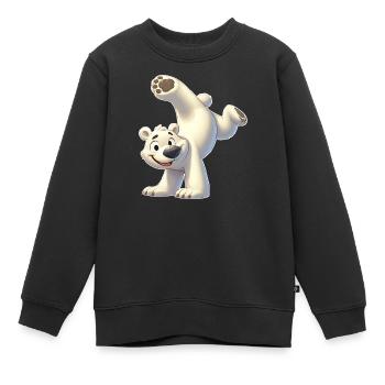 Acrobatie sur le poirier sur les mains de l’ours polaire Gymnastique du pôle Nord - Sweat Premium enfant bio - noir - Devant - AI Model Kid Female (0cm)