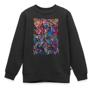 abstrakt - Kinder Premium Organic Sweatshirt - Schwarz - Vorne - AI Model Kid Female (0cm)
