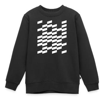 Motif géométrique à carreaux diagonals - Sweat Premium enfant bio - noir - Devant - AI Model Kid Female (0cm)