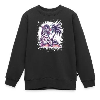 Comic d’été Zebra - Sweat Premium enfant bio - noir - Devant - AI Model Kid Female (0cm)