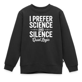 Logique silencieuse : science et silence - Sweat Premium enfant bio - noir - Devant - AI Model Kid Female (0cm)