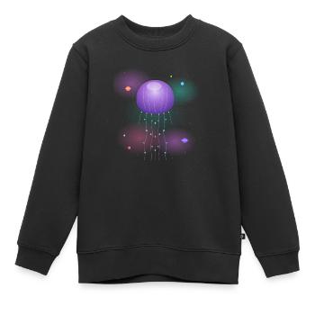 Méduses néon cosmiques - Sweat Premium enfant bio - noir - Devant - AI Model Kid Female (0cm)