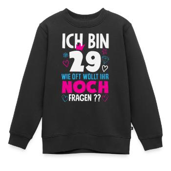 J’ai 29 ans et je me pose encore des questions - Sweat Premium enfant bio - noir - Devant - AI Model Kid Female (0cm)