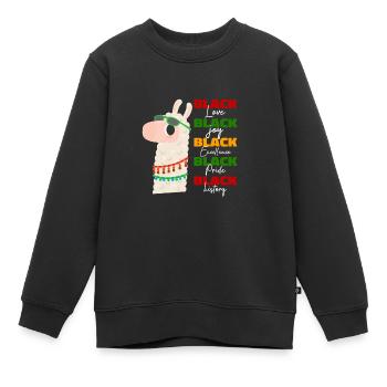 black love joy.. Black History Month, llama lovers - Sweat Premium enfant bio - noir - Devant - AI Model Kid Female (0cm)
