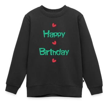 ALLES GUTE ZUM GEBURTSTAG!. ALLES GUTE ZUM GEBURTSTAG!. JAHRESTAG. - Kinder Premium Organic Sweatshirt - Schwarz - Vorne - AI Model Kid Female (0cm)