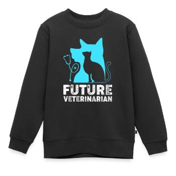 Vétérinaire Médecine vétérinaire Vétérinaire Vétérinaire - Sweat Premium enfant bio - noir - Devant - AI Model Kid Female (0cm)