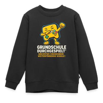 Graduation, Grade 4, Elementary School, Dapping, gaming - Kids Premium Organic Sweatshirt - black - Front - AI Model Kid Female (0cm)