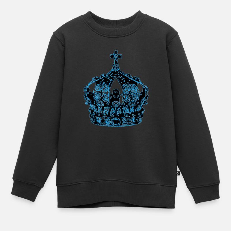 couronne bleu - Sweat Premium enfant bio - noir