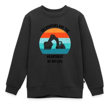 Excavatrice Excavatrice Conducteur Excavatrice Camion - Sweat Premium enfant bio - noir - Devant - AI Model Kid Female (0cm)