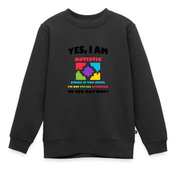 Sensibilisation à l'autisme autistique - Sweat Premium enfant bio - noir - Devant - AI Model Kid Female (0cm)