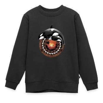Orca Killerwal - Kinder Premium Organic Sweatshirt - Schwarz - Vorne - AI Model Kid Female (0cm)