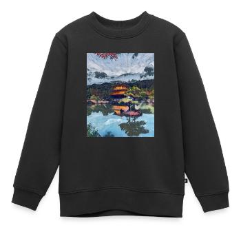 Kinkakuji, Kyoto, Japon - Sweat Premium enfant bio - noir - Devant - AI Model Kid Female (0cm)