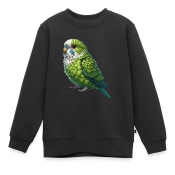 Perroquet Oiseau Perroquet Perroquet - Sweat Premium enfant bio - noir - Devant - AI Model Kid Female (0cm)
