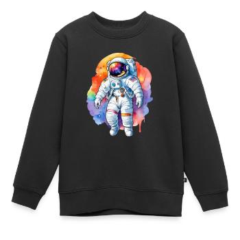Aquarelle d’astronaute Aquarelle - Sweat Premium enfant bio - noir - Devant - AI Model Kid Female (0cm)