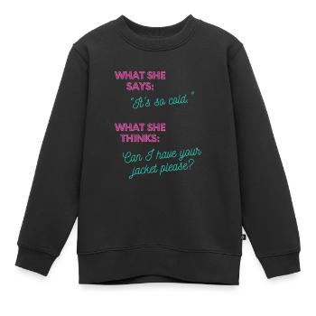 Puis-je avoir votre veste? - Sweat Premium enfant bio - noir - Devant - AI Model Kid Female (0cm)