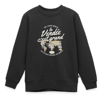 Die Vendée ist großartig 3 Kaps Regatta Kopieren - Kinder Premium Organic Sweatshirt - Schwarz - Vorne - AI Model Kid Female (0cm)
