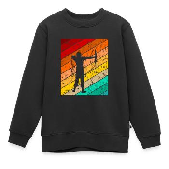 Bogenschießen Bogenschütze Pfeil und Bogen - Kinder Premium Organic Sweatshirt - Schwarz - Vorne - AI Model Kid Female (0cm)