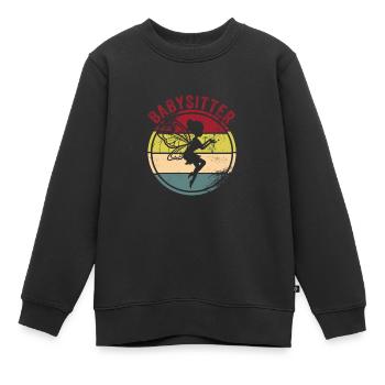 Baby-sitter - Sweat Premium enfant bio - noir - Devant - AI Model Kid Female (0cm)