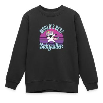 Baby-sitter - Sweat Premium enfant bio - noir - Devant - AI Model Kid Female (0cm)