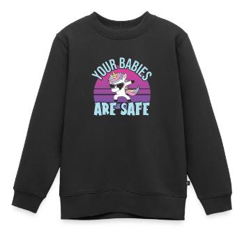 Baby-sitter - Sweat Premium enfant bio - noir - Devant - AI Model Kid Female (0cm)