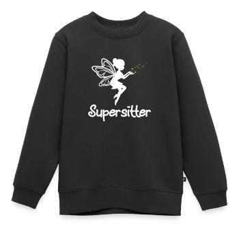 Baby-sitter - Sweat Premium enfant bio - noir - Devant - AI Model Kid Female (0cm)