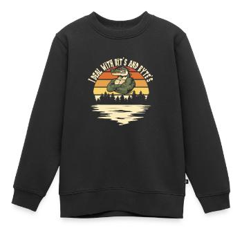Echse Gator - Kinder Premium Organic Sweatshirt - Schwarz - Vorne - AI Model Kid Female (0cm)