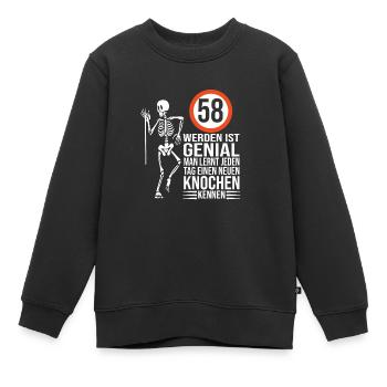 58.Geburtstag - Kinder Premium Organic Sweatshirt - Schwarz - Vorne - AI Model Kid Female (0cm)