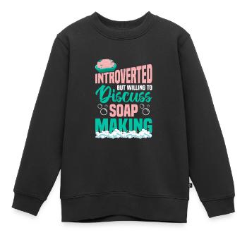 Making soap - Kids Premium Organic Sweatshirt - black - Front - AI Model Kid Female (0cm)