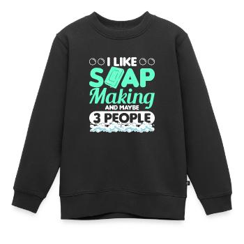 Seife machen - Kinder Premium Organic Sweatshirt - Schwarz - Vorne - AI Model Kid Female (0cm)
