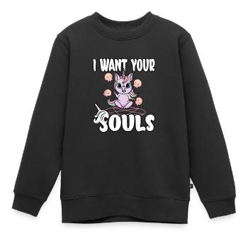 Satan Beelzebub Teufel Gothic Pentagram Mystisch - Kinder Premium Organic Sweatshirt - Schwarz - Vorne - AI Model Kid Female (0cm)