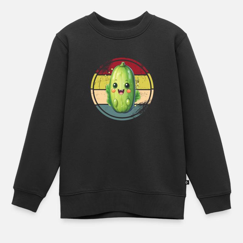 Gurken - Kinder Premium Organic Sweatshirt - Schwarz