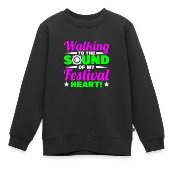 Fête - Sweat Premium enfant bio - noir - Devant - AI Model Kid Female (0cm)