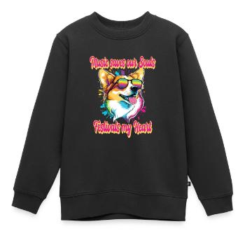 Fête - Sweat Premium enfant bio - noir - Devant - AI Model Kid Female (0cm)