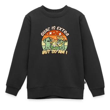 Avocat Guacamole Mexicain Mexique Latino - Sweat Premium enfant bio - noir - Devant - AI Model Kid Female (0cm)