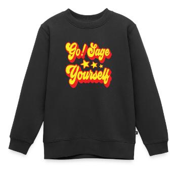 Hippie - Sweat Premium enfant bio - noir - Devant - AI Model Kid Female (0cm)