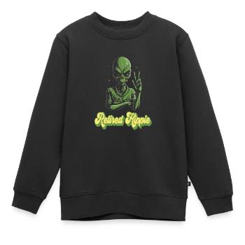 Hippie - Sweat Premium enfant bio - noir - Devant - AI Model Kid Female (0cm)