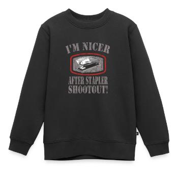 Bureau - Sweat Premium enfant bio - noir - Devant - AI Model Kid Female (0cm)