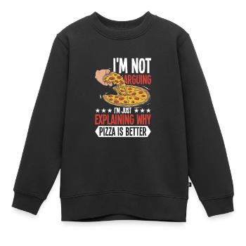 Italienisches Essen - Kinder Premium Organic Sweatshirt - Schwarz - Vorne - AI Model Kid Female (0cm)