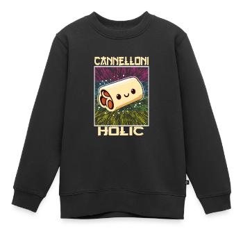Italienisches Essen - Kinder Premium Organic Sweatshirt - Schwarz - Vorne - AI Model Kid Female (0cm)