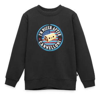 Italienisches Essen - Kinder Premium Organic Sweatshirt - Schwarz - Vorne - AI Model Kid Female (0cm)