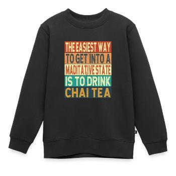 Chai - Kinder Premium Organic Sweatshirt - Schwarz - Vorne - AI Model Kid Female (0cm)