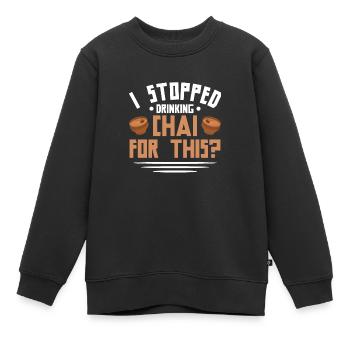 Chai - Kinder Premium Organic Sweatshirt - Schwarz - Vorne - AI Model Kid Female (0cm)