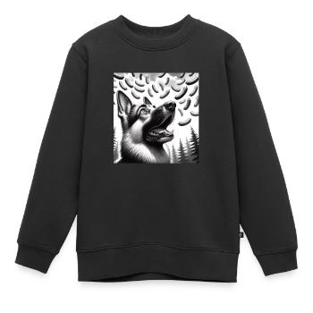 Schäferhund - Kinder Premium Organic Sweatshirt - Schwarz - Vorne - AI Model Kid Female (0cm)