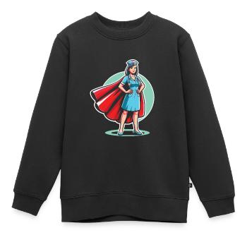 Altenpflegerin - Kinder Premium Organic Sweatshirt - Schwarz - Vorne - AI Model Kid Female (0cm)