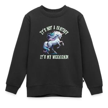 Marché médiéval - Sweat Premium enfant bio - noir - Devant - AI Model Kid Female (0cm)