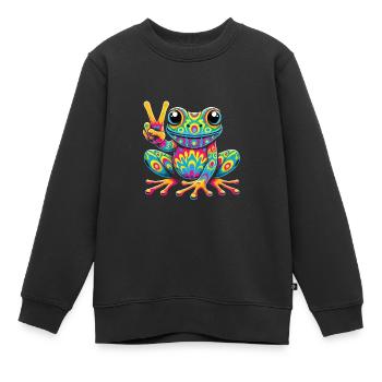 Hippie Festival - Sweat Premium enfant bio - noir - Devant - AI Model Kid Female (0cm)
