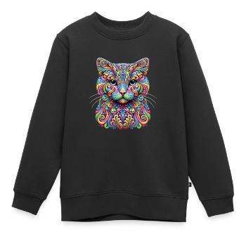 Hippie Festival - Sweat Premium enfant bio - noir - Devant - AI Model Kid Female (0cm)