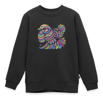 Hippie Festival - Sweat Premium enfant bio - noir - Devant - AI Model Kid Female (0cm)