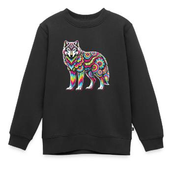 Hippie Festival - Sweat Premium enfant bio - noir - Devant - AI Model Kid Female (0cm)